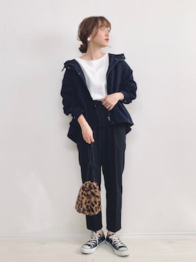 「AmbreNeige」｜「アイテム（マウンテンパーカー）」を使った、てらさん（レディース・161cm）の秋コーディネート