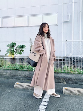 「A.P.C.」｜「アイテム（トレンチコート）」を使った、てらさん（レディース・161cm）の秋コーディネート