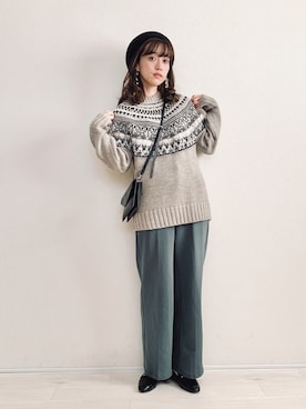 「studio CLIP（スタディオクリップ）のアイテム（帽子）」を使った、てらさん（レディース・161cm）の秋コーディネート