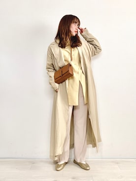 「ホリデー」｜「アイテム（トレンチコート）」を使った、てらさん（レディース・161cm）の冬コーディネート