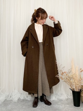 「Ungrid（アングリッド）のスクエアトゥサイドゴアブーツ（ブーツ）」を使った、てらさん（レディース・161cm）の秋コーディネート