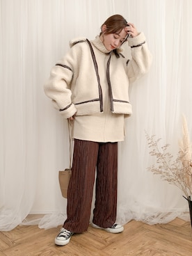 「ホリデー」｜「アイテム（ジャケット/アウター）」を使った、てらさん（レディース・161cm）の秋コーディネート