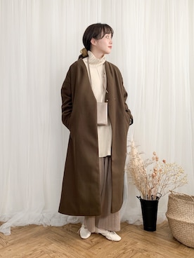 「アントマリーズ」｜「アイテム（ノーカラージャケット）」を使った、てらさん（レディース・161cm）の秋コーディネート