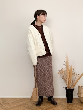 「ホリデー」｜「アイテム（ジャケット/アウター）」を使った、てらさん（レディース・161cm）の冬コーディネート