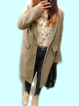 「ENVYM（アンビー）のアイテム（チェスターコート）」を使った、miyucoさん（レディース・158cm）の春コーディネート