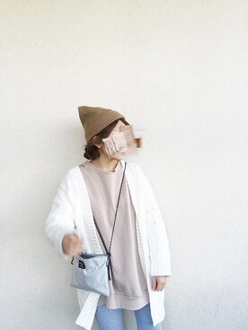「消えそうな色コーデ」｜「アイテム（スウェット）」を使った、noさん（レディース・146cm）の冬コーディネート