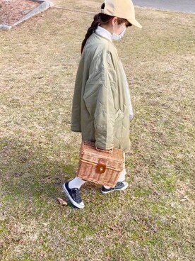 「Samansa Mos2 blue（サマンサモスモスブルー）のアイテム（キャップ）」を使った、noさん（レディース・146cm）の冬コーディネート