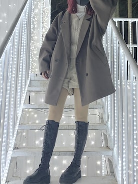 「apres jour（アプレジュール）のアイテム（ダウンジャケット/コート）」を使った、𝐤𝐚𝐧𝐚𝐧さん（レディース・158cm）の春コーディネート