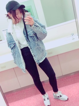 「ドラフトリーバイス」｜「アイテム（キャップ）」を使った、SATsUKIさん（レディース・158cm）の冬コーディネート