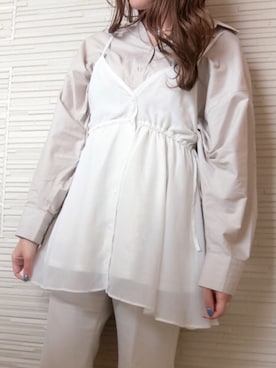 「Heather（ヘザー）のアイテム（スラックス）」を使った、miki.aさん（レディース・163cm）の春コーディネート