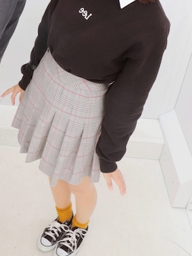 「H&M（エイチ・アンド・エム）のアイテム（スカート）」を使った、千愛さん（レディース・150cm）の春コーディネート