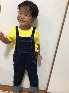 「wearhalloween2017」｜「アイテム（サロペット/オーバーオール）」を使った、ふーたんたんさん（キッズ・90cm）の秋コーディネート