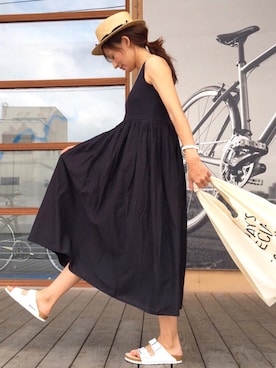 「CIBONE（シボネ）のアイテム（バッグ）」を使った、RIEさん（レディース・162cm）の夏コーディネート