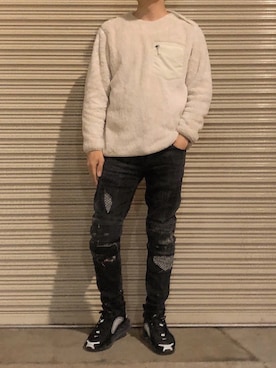 「MARCELO BURLON（マルセロ・バーロン）のアイテム（パンツ）」を使った、kiyoさん（メンズ・173cm）の冬コーディネート