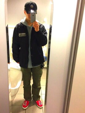 「AVIREX（アヴィレックス）のアイテム（その他シューズ）」を使った、Toshiさん（メンズ・176cm）の秋コーディネート