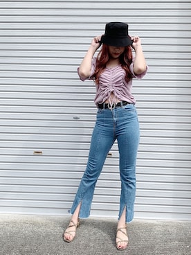 「a.g.plus（エージープラス）のアイテム（トップス）」を使った、mfashon95さん（レディース・163cm）の夏コーディネート