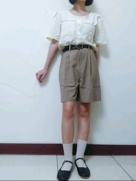 「pant のアイテム（パンツ、ブラウン系）」を使った、tooooutouuuuさん（レディース・151cm）の夏コーディネート
