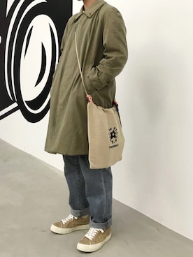 「アイテム（かごバッグ）」を使った、一大箱脆脆冰さん（メンズ・178cm）の冬コーディネート