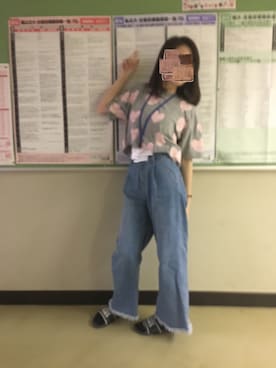 「フリンジデニム」｜「アイテム（その他）」を使った、ymkさん（レディース・163cm）の春コーディネート