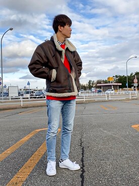 「alpha」｜「アイテム（ブルゾン）」を使った、ＳＨＵＮさん（メンズ・178cm）の冬コーディネート