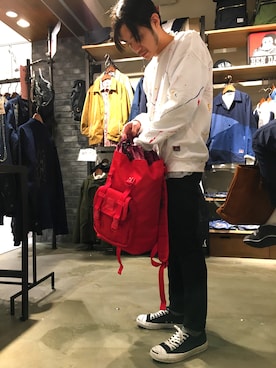 「BEN DAVIS（ベンデイビス）のアイテム（スウェット）」を使った、JUNＥさん（メンズ・165cm）の冬コーディネート