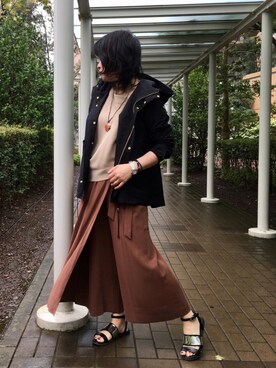 「ラップパンツ」｜「アイテム（ブルゾン）」を使った、ꉂ☻ᵎあゆねぇ◡̈⃝✩‧₊ さん（レディース・162cm）の秋コーディネート