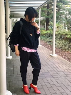 「JEANASIS（ジーナシス）のアイテム（ブーティ）」を使った、ꉂ☻ᵎあゆねぇ◡̈⃝✩‧₊ さん（レディース・162cm）の秋コーディネート