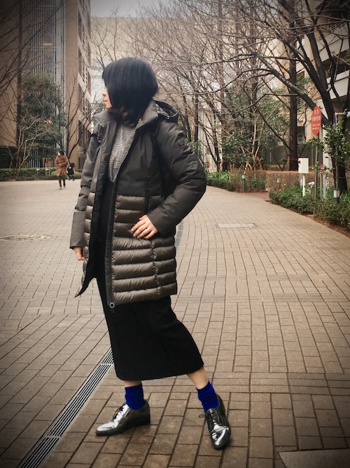 美品 ケープホーン マルガリータ 切替 ダウンコート 42 ブラック ケープホーン CAPE HORN 切替ダウンジャケット 黒 42 マルガリータ