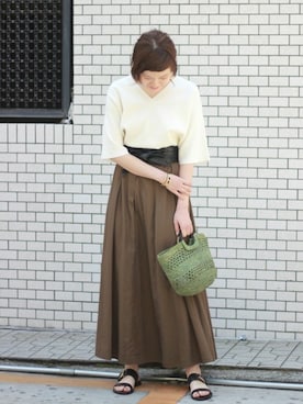 「FRAMeWORK（フレームワーク）のアイテム（スカート）」を使った、FRAMeWORK  kanaeさん（レディース・162cm）の春コーディネート