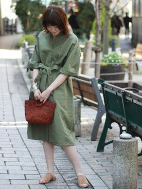 「FRAMeWORK（フレームワーク）のアイテム（サンダル）」を使った、FRAMeWORK  kanaeさん（レディース・162cm）の春コーディネート