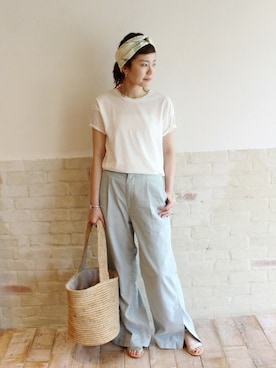 「FRAMeWORK（フレームワーク）のアイテム（パンツ）」を使った、FRAMeWORK  kanaeさん（レディース・162cm）の春コーディネート