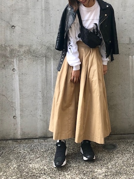 「patagonia」｜「アイテム（ライダースジャケット）」を使った、r y o **さん（レディース・153cm）の冬コーディネート