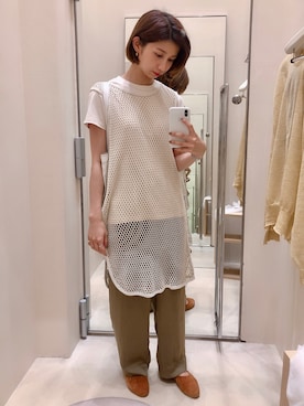 「ピスタチオ」｜「アイテム（スリッポン）」を使った、r y o **さん（レディース・154cm）の秋コーディネート