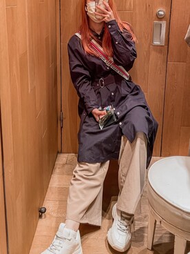 「アイテム（シャツワンピース）」を使った、yellowsea さん（レディース・154cm・10代）の冬コーディネート