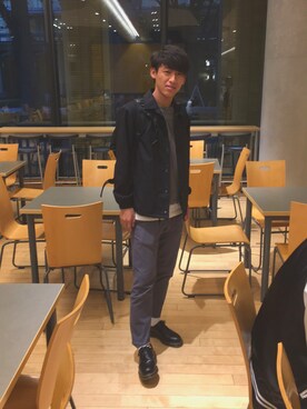 「アイテム（ブルゾン）」を使った、アベ拓真さん（メンズ・173cm・10代）の秋コーディネート
