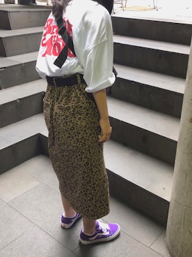 「VANS紫」｜吉野🧏🏼‍♀️さん（レディース・157cm）の夏コーディネート