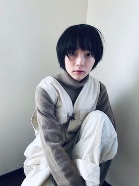 「RNA（アールエヌエー）のアイテム（サロペット/オーバーオール）」を使った、in living.さん（レディース・153cm）の冬コーディネート