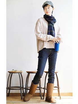 「キャップ女子」｜イーザッカマニアストアーズさん（レディース・161cm）の秋コーディネート