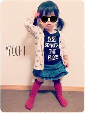 「PINKY&DIANNE（ピンキーアンドダイアン）のアイテム（Tシャツ/カットソー）」を使った、聖さん（キッズ・80cm）の秋コーディネート