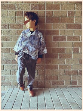 「no brand（ノーブランド）のアイテム（ローファー）」を使った、聖さん（キッズ・120cm）の春コーディネート