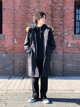 「tk.TAKEO KIKUCHI（ティーケータケオキクチ）のアイテム（モッズコート）」を使った、yasuさん（メンズ・168cm）の冬コーディネート