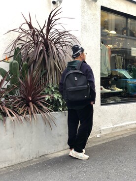 「schott（ショット）のアイテム（バックパック/リュック）」を使った、やなちゃんさん（メンズ・164cm）の冬コーディネート