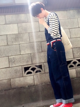 「ＧＷ」｜「アイテム（オールインワン・サロペット）」を使った、ゆききさん（メンズ・170cm）の春コーディネート