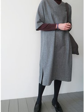 「 グレー」｜LITTLEBLACKさん（レディース・162cm）の冬コーディネート