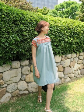 「韓国スタイル」｜LITTLEBLACKさん（レディース・162cm）の夏コーディネート