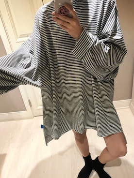 「Tshirts」｜LITTLEBLACKさん（レディース・162cm）の冬コーディネート