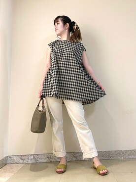 「URBAN RESEARCH DOORS（アーバンリサーチドアーズ）のハイライズデニムパンツ（デニムパンツ）」を使った、mamiさん（レディース・161cm）の春コーディネート