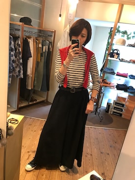 「NOMBRE IMPAIR（ノンブルアンペール）のアイテム（Tシャツ/カットソー）」を使った、rolypoly since 2011さん（レディース・165cm）の春コーディネート