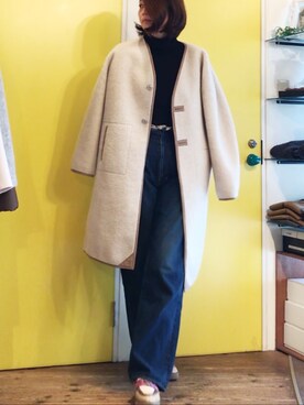 「TODAYFUL（トゥデイフル）のアイテム（ムートンコート）」を使った、rolypoly since 2011さん（レディース・165cm）の秋コーディネート