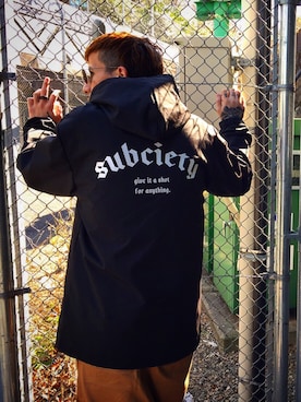 「Subciety（サブサエティ）のアイテム（マウンテンパーカー）」を使った、Felipe Fumio Kikutaさん（メンズ・175cm）の春コーディネート
